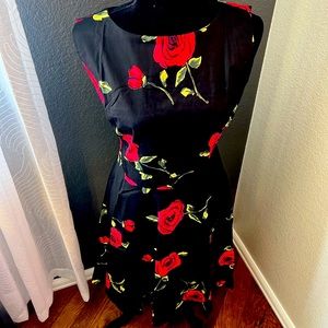 New, Size Medium Rose Print Dress